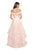 La Femme - 27224 Off-Shoulder Pleated A-Line Gown In Pink