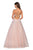 La Femme - 27541 Sequined V-neck A-line Dress With Strappy Back In Pink