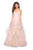 La Femme - 27502 Satin Deep Sweetheart Ruffled Tulle A-line Dress In Pink