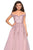 La Femme Gigi - 27595 Embellished Floral Lace Tulle Ballgown In Pink