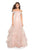 La Femme - 27224 Off-Shoulder Pleated A-Line Gown In Pink