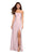 La Femme - 26794 Strapless Sweetheart Neckline Gown with High Slit In Neutral and Pink