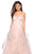 La Femme - 27502 Satin Deep Sweetheart Ruffled Tulle A-line Dress In Pink