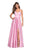 La Femme - 26994 Sexy Strappy Back Satin A-Line Evening Gown In Pink