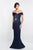 Blush Social Occasion - S2013 Off-Shoulder Crystal Beaded Sheath Gown