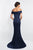 Blush Social Occasion - S2013 Off-Shoulder Crystal Beaded Sheath Gown