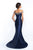 Blush Social Occasion - S2014 Beaded Off-Shoulder Fitted Mermaid Gown