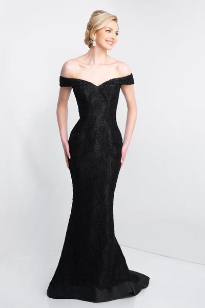 Blush Social Occasion - S2018 Off-Shoulder Lace Fitted Mermaid Dress