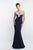 Blush Social Occasion - S2024 Beaded V-neck Fitted Mermaid Gown