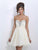 Blush - X156 Strapless Plated Cocktail Dress In White
