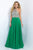 Blush - Bead Embellished High Neck Chiffon A-line Gown 11002 in Green and Neutral