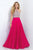 Blush - Bead Embellished High Neck Chiffon A-line Gown 11002 in Pink and Neutral