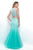 Blush - Two-Piece Jewel-accented Dress 11003 in Green