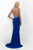 Blush - Sequined V-Neck Jersey Sheath Dress 11032 In Blue