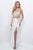 Blush - Crystal Embellished High Neck Jersey Dress 11038 in White and Gold
