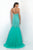 Blush - Crystal-encrusted Satin Tulle Trumpet Gown 11045 In Green