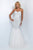 Blush - Crystal-encrusted Satin Tulle Trumpet Gown 11045 In White