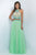 Blush - Two-Piece Bejeweled Illusion High Neck Gown 11056 in Pink