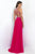 Blush - Jeweled Illusion High Neck A-line Dress 11059 in Pink