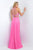 Blush - 11062 Bejeweled Illusion Halter Neck Chiffon A-line Gown