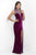 Jeweled Cap Sleeve High Neck Velvet Sheath Dress 11075