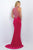 Blush - Bedazzled Jewel Neck Jersey Sheath Dress 11080 In Pink