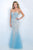Blush - Embellished Sweetheart Tulle Trumpet Gown 11095 in Blue and Neutral