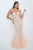 Blush - Embellished Sweetheart Tulle Trumpet Gown 11095 in Orange and Neutral