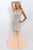 Blush - Bejeweled High Neck Tulle Trumpet Gown 11101 in Orange