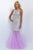 Blush - Bejeweled High Neck Tulle Trumpet Gown 11101 In Purple
