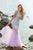 Blush - Bejeweled High Neck Tulle Trumpet Gown 11101 In Purple