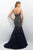 Blush - Embellished Sweetheart Satin Mermaid Dress 11130 In Blue and Gold