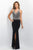 Blush - Bejeweled Halter Neck Jersey Sheath Dress 11134 In Black and Silver