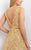 Blush - Sequined V-Neck Long A-line Gown 11139 In Gold