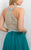 Blush - Embellished Illusion High Neck  A-line Dress 11164 In Green