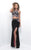 Blush - Bedazzled Two-Piece Jewel Neck Sheath Dress 11200 in Black and Pink
