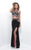 Blush - Bedazzled Two-Piece Jewel Neck Sheath Dress 11200 in Black and Pink