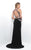 Blush - Bedazzled Two-Piece Jewel Neck Sheath Dress 11200 in Black and Pink