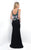 Blush - Lace Embellished Scoop Neck Sheath Dress 11204 In Black and Multi-Color