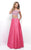 Blush - Two-Piece Bejeweled Satin A-line Dress 11211 in Pink