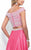 Blush - Two-Piece Bejeweled Satin A-line Dress 11211 in Pink
