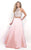 Blush - Two-Piece Decked High Neck Mikado A-line Dress 11216 In Pink and Multi-Color
