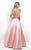 Blush - Two-Piece Decked High Neck Mikado A-line Dress 11216 In Pink and Multi-Color