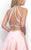 Blush - Two-Piece Decked High Neck Mikado A-line Dress 11216 In Pink and Multi-Color