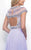 Blush - Decked Cap Sleeve Illusion Jewel Neck Dress 11217 In Purple