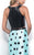 Blush - Sequined High Neck Printed Mikado Trumpet Dress 11225 In Black and Green