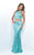 Blush - Two-Piece Sequined Jewel Neck Sheath Dress 11226 In Green