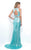 Blush - Two-Piece Sequined Jewel Neck Sheath Dress 11226 In Green
