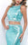 Blush - Two-Piece Sequined Jewel Neck Sheath Dress 11226 In Green