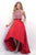 Blush - Embellished High Low A-line Dress With Removable Top 11227 in Red